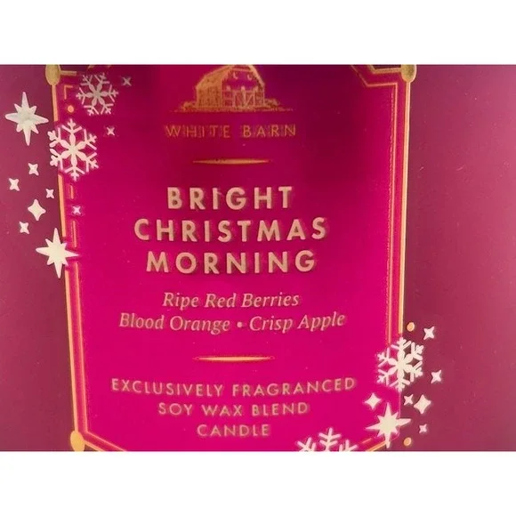 Bath & Body Works Bright Christmas Morning 3-Wick‎ Candle Berry Apple Orange NIB - Picture 4 of 6